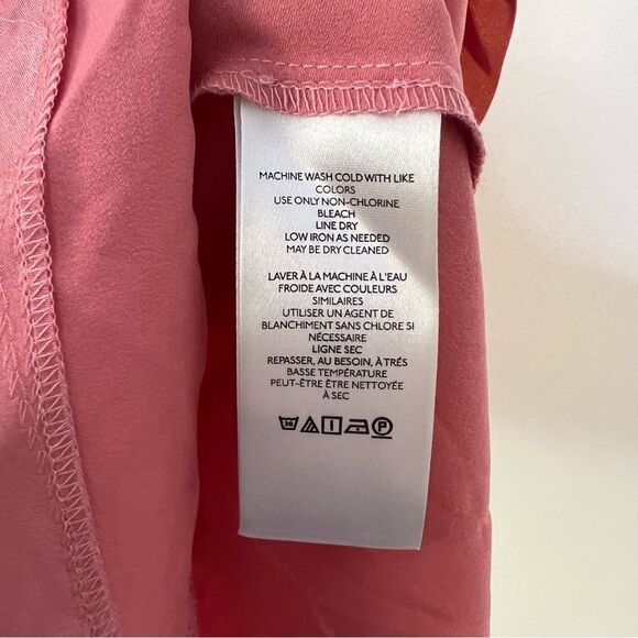 Anthropologie Ruched Asymmetrical Satin Mini Dress NEW Size 2 in Coral Pink - Picture 13 of 14